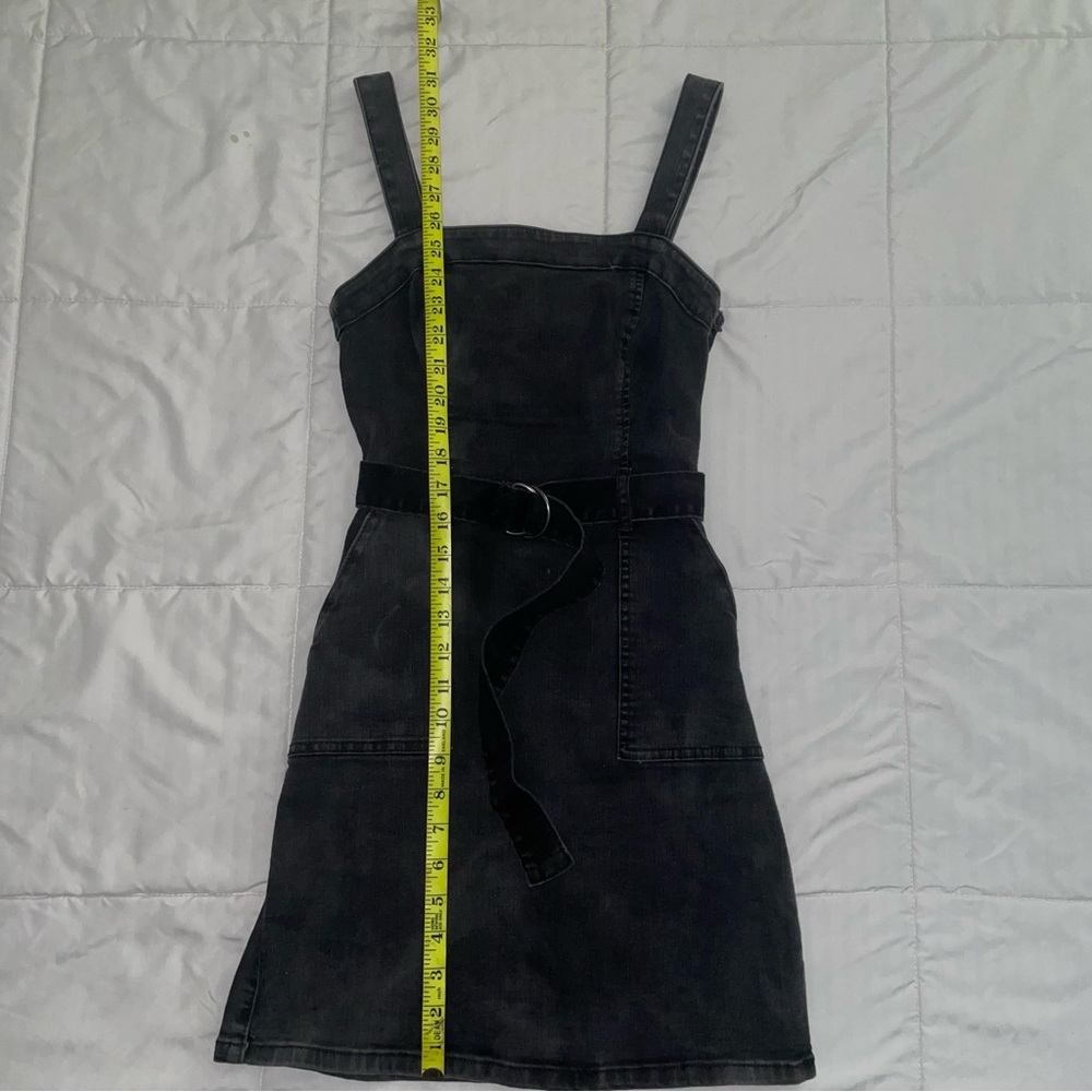 Hollister Black Denim Belted Dress 🐈‍⬛